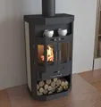Produktbild: Flügeltür-Kaminofen Victoria Taro2, schwarz, dauerbrandfähig – 9,04 kW