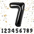 Produktbild: Geburtstag zahlen luftballon 7 jahre Schwarz Folienballon Kindergeburtstag De...
