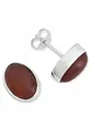Produktbild: Ohrstecker 925 Silber Karneol orange roter Stein Edelstein Ohrringe echt Silber Damen Sterling Silber Stecker Geschenk(MOS-040-16)