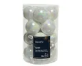 Produktbild: Kaemingk Weihnachtskugeln Glas 35mm x 16 Stück kleine Christbaumkugeln weiß irisierend Perlmutt