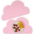Produktbild: Relaxdays - Platzdeckchen Kinder, 2er Set, Wolke, rutschfest, abwaschbar, Tischset Baby, b x t: 47,5 x 26,5 cm, rosa