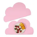 Produktbild: Relaxdays Platzdeckchen Kinder, 2er Set, Wolke, rutschfest, abwaschbar, Tischset Baby, B x T: 47,5 x 26,5 cm, rosa