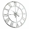Produktbild: Loberon Uhr Houston, Wanduhr, Kunstvolle Vintage-Optik, Glänzendes Finish, Imposante Größe, Römische Ziffern, Wohn-Accessoire, Zeitmesser, Edelstahl, Silber