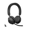 Produktbild: Jabra Evolve2 65 Wireless Headset – Noise Cancelling Microsoft Teams Zertifizierte Stereo Kopfhörer mit Langer Akkulaufzeit – USB-A Bluetooth Adapter – Schwarz