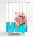 Produktbild: Sanilo Duschvorhang Schwein 180 x 200 cm, 100% wasserdicht, Anti-Schimmel-Effekt, hochwertige Qualität
