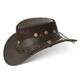 Produktbild: Black Forest Fox Country Luxus Western Cowboy Hut Reiten Leder Sonnenhut (Größe L, Brown)