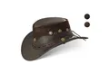 Produktbild: BLACK FOREST FOX Cowboyhut Country Luxus Western Cowboy Hut Reiten Leder Sonnenhut in 2 Farben Brown Größe L