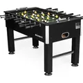 Produktbild: Buckshot Kickertisch 141x77x89 cm - Schwarz Tischfussball mit 2 Bälle - MDF Kabinett - Tischfußball 5ft mit Justierbare Füße und Starke hohlsta... - Schwarz