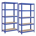 Produktbild: SONGMICS Schwerlastregal, 2er Set, Kellerregal, Lagerregal, 40 x 90 x 180 cm, Regal mit Stahlgestell, jeweils bis 875 kg belastbar, 5 verstellbare Ablagen, blau GLR040Q02