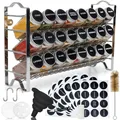 Produktbild: ® Gewürzregal mit Gewürzgläser - 3 stufiges Metall Regal - Küchen Organizer S...