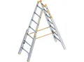 Produktbild: Layher Treppen-Stehleiter, mit Niveauausgleich, beidseitig begehbar, 7 Sprossen