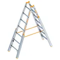 Produktbild: TOPIC 1061 Alu Layher Treppenstehleiter 2,10 m, 2x 7 Sprossen, Holmverlängerung