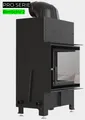 Produktbild: KRATKI-Luftkamin FLOKI S rechts 8 kW Ø 160 mit schwarzer Thermotec
