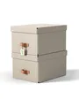 Produktbild: Leitz Puro Aufbewahrungsbox mit Deckel, mittel, 17L, 100% recycelter Karton, 2er-Pack, Beige
