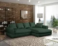 Produktbild: Ecksofa TIZIAN inkl. Polsterhocker Stoff Salvador Flaschengrün Ottomane Rechts