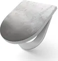 Produktbild: DEQORI WC-Sitz Duroplast 36,4x45,4 cm 'Abgenutzter Edelstahl' Toilettensitz WC-Brille