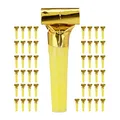 Produktbild: Relaxdays 10027942_259 Partytröten 50er Pack, Luftrüssel Kinder, Tröten Kindergeburtstag, Party Pack Krachmacher, Blasrüssel, gold 2 x 3 x 8 cm