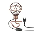 Produktbild: ledscom.de Tischlampe RETRA, Schalter, bronze matt, E27 Fassung, Käfig-Schirm, bronze