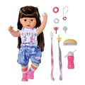Produktbild: BABY Born Sister brunett 43cm, Puppe mit Haaren und 6 lebensechten Funktionen ohne Batterie, inklusive Zubehör, 830352 Zapf Creation