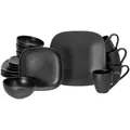 Produktbild: Creatable Kombiservice Magic Black Square, Schwarz, Keramik, 16-teilig, 300 ml,400 ml, lebensmittelecht, stapelbar, Essen & Trinken, Geschirr, Geschirr-Sets, Kombiservice
