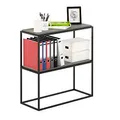 Produktbild: Furinno Moretti Modern Lifestyle Breites stapelbares Regal, 2-stöckig, Französische Eiche Grau