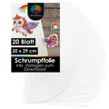 Produktbild: OfficeTree 20x Schrumpffolie Transparent A4 inkl. Download-Vorlagen - Bemalbar