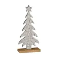 Produktbild: EGLO LIVING Deko Baum Baliguian, Weihnachtsdeko Wohnzimmer, Tischdeko Weihnachten aus Holz in Natur und Metall in Silber, Adventsdeko Fensterbank, 31 x 14,5 cm