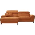 Produktbild: Carryhome Ecksofa, Orange, Textil, 3-Sitzer, Füllung: Schaumstoff, Ottomane links, L-Form, 267x181 cm, Stoffauswahl, Liegefunktion, seitenverkehrt erhältlich, Rücken echt, Wohnzimmer, Sofas & Couches, Wohnlandschaften, Ecksofas