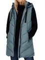 Produktbild: JDY Damen 3/4-lange Steppweste mit Kapuze JDYSkylar Padded Hood Waistcoat 15220630 Stormy Weather/Black XL