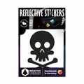 Produktbild: Reflektierender Totenkopf-Aufkleber in Schwarz.
