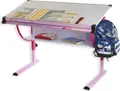 Produktbild: Kinderschreibtisch Schülerschreibtisch CARINA in rosa pink, Schreibtisch höhenverstellbar und neigungsverstellbar