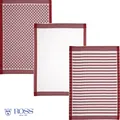 Produktbild: Ross 3-er Pack Baumwoll-Geschirrtuch Superior 50 x 70 cm Farbe vino