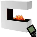 Produktbild: Kaminlicht Elektrokamin Room Divider Wasserdampf Kamin, Standkamin elektrisch, Elektrischer Kamin, Wasserdampfkamin mit 3D Feuer und Knisterfunktion weiß