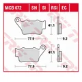 Produktbild: TRW MCB672 Bremsbelagsatz Scheibenbremse