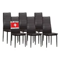 Produktbild: ALBATROS Esszimmerstühle 6er Set Milano, Braun - Edles Italienisches Design, Kunstleder-Bezug, bequemer Polsterstuhl - SGS geprüft - Moderner Küchenstuhl, Stuhl Esszimmer