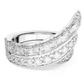 Produktbild: Swarovski Hyperbola Cocktailring, Weißer und Rhodinierter Damenring mit Edlen Swarovski Kristallen