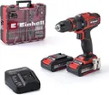 Produktbild: Einhell Akku Schlagbohrschrauber-Set TE-CD 18/40 Li-i plus 64 Power X-Change (Li-Ion, Drehzahl-Elektronik, 2-Gang-Getriebe, Max. 24.000 Min-1, Ladegerät und Zubehör), Schwarz, Rot, 18 V, 40 Nm