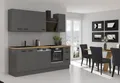 Produktbild: Küche NESSA Basic 240 cm Anthrazit Grau Küchenzeile Küchenblock Einbauküche