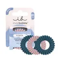Produktbild: invisibobble Power Haargummis Spirale aus Plüsch in Dunkel Rosa und Blau - Extra starke Spiral-Haargummis für Sport - 3 Stück