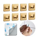 Produktbild: DEKAZIA® 8 Klebehaken Bad | Wandhaken Edelstahl Gold matt Haken selbstklebend