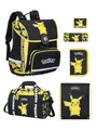 Produktbild: Familando Schulranzen Pokemon Gelb mit Pikachu für 1. bis 4. Klasse, Ergonomisch & Leicht (Set, 6-tlg., Grundset mit großer Sporttasche), mit großer Sporttasche