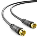 Produktbild: deleyCON 1m SAT TV Antennenkabel Koaxial Kabel HDTV 4-Fach Schirmung DVB-S DVB-S2 Radio DAB Vergoldete Metallstecker Schwarz