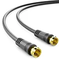 Produktbild: 1m SAT TV Kabel 135dB 4K UHD HD TV Koaxial Kabel HDTV Antennenkabel F-Stecker