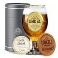 Produktbild: CROWNLY CRYSTAL® Personalisiertes Bierglas Mit Gravur - Geschenk für Onkel Zum Geburtstag Oder Jahrestag - Bester Onkel Tasse