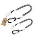 Produktbild: 2er Pack FINN Outdoors® Spiralkabel,Spiral Schlüsselanhänger, Sicherungsband, Schlüsselband, Sicherungsseil mit Karabiner: Haushalt, Boot, Angeln, Outdoor (schwarz)