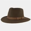 Produktbild: Breiter Filzhut rollbar aus Wollfilz mit Fransen braun 58