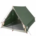 Produktbild: vidaXL Camping Keilzelt 2 Personen, Campingzelt mit Steckverbindungssystem, Trekkingzelt mit Glasfaserstangen, Zelt A-Rahmen, Grün 185T Polyester
