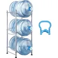 Produktbild: VEVOR Wasserkrughalter mit 3 Ebenen, 5-Gallonen-Wasserflaschenhalter, einreihiges Wasserflaschenregal für 3 Flaschen, robustes Wasserkrugregal für Küche, Büro, Wohnzimmer, Silber