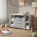 Produktbild: Vicco Wickelkommode Oskar, Wickelaufsatz für die Kommode, Grau, 143 x 100 cm XL mit Schubladen