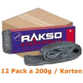 Produktbild: Stahlwolle Rakso Sortenreine Stahlwollebänder 4 grob Karton Karton mit 12 Pack a 200g je Pack, aus 1 a-Gütestahl 0104 06